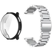 StarTech.com Smartwatch-Armband für Amazfit Active 2 - Edelstahl - Metallschnalle - Schwarz-Silber