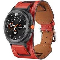 StarTech.com Lederarmband für Smartwatch - Samsung Galaxy Watch 8 Classic 46 mm - Komfortabel - Metallschließe - Rot