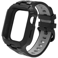 StarTech.com 2-in-1 Schutzhülle mit Armband für Watch Fit 4 - Silikon - Stoßfester Rahmen - Dornschließe - Schwarzgrau