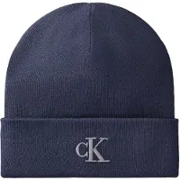 Calvin Klein Strickmütze "CK FINE RIB BEANIE" mit Markenlogo
