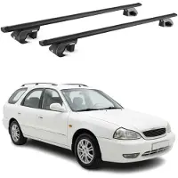 Aurilis Dachträger Grundtäger für Kia Clarus Kombi 1996-2001 90kg Alu Schwarz 2 tlg