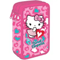 CoolPack | Federmäppchen Jumper 3 Hello Kitty Pink, 3 Fächer, Komplettset mit 46 Teilen