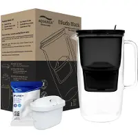Aqualogis Glaskanne mit Wasserfilter, Fassungsvermögen 2,9 l, schwarz
