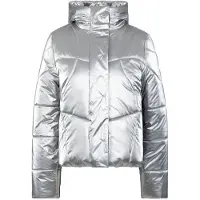 Sportalm Damen Outdoorjacke Jyler Silber mit Kapuze Skijacke Winterjacke, Gr. 42