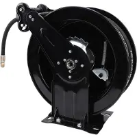 Kkmoon Hochdruckreiniger-Schlauchtrommel 3/8 Zoll x 32,81 Fuß (ca. 9,5 mm x 10 m) mit automatischem Rücklauf, robust und einziehbar, inklusive 4,9 Fuß (ca. 1
