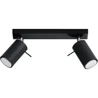 Licht-Erlebnisse Spot Lampe Metall GU10 verstellbar Schwarz 2-flammig länglich Modern