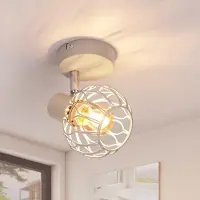 ZMH LED Deckenstrahler 1 Flammig Deckenspot E14 Metall Küchenlampe 350° Schwenkbar Wohnzimmerlampe Decke Spots Innen Spotlights Flur Küchen Grau