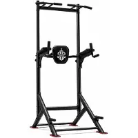 StarTech.com Power Tower PT2 - Klimmzug und Dip Station - Verstellbare Höhe - Bis 204 kg belastbar - Multifunktion für Home Gym Krafttraining - Schwarz