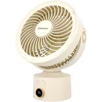 PowerSmart Tischventilator Luftzirkulation, Mini Akku Ventilator mit 3 Geschwindigkeiten, leise, schwenkbar, 4000mAh