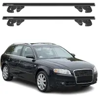 Menabo Dachträger Grundtäger für Audi A4 B7 Avant 2004-2008 Alu 90kg Schwarz 2tlg