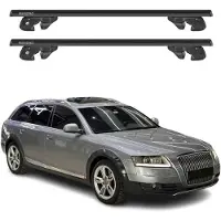 Menabo Dachträger Grundtäger für Audi A6 C6 Allroad 2006-2011 Alu 90kg Schwarz 2tlg