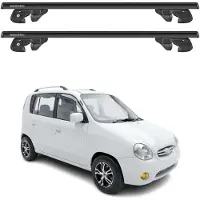 Menabo Dachträger Grundtäger für Hyundai Atos 1997-2007 Aluminium 90kg Schwarz 2tlg
