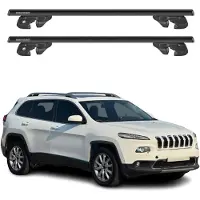 Menabo Dachträger Grundtäger für Jeep Cherokee KL 2014-2023 Alu 90kg Schwarz 2tlg
