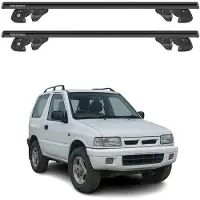 Menabo Dachträger Grundtäger für Ford Maverick mk1 1993-1998 Alu 90kg Schwarz 2tlg
