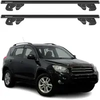 Menabo Dachträger Grundtäger für Toyota RAV4 III 2006-2012 Alu 90kg Schwarz 2tlg