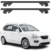 Menabo Dachträger Grundtäger für Kia Carens II 2006-2012 Alu 90kg Schwarz 2tlg