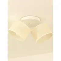 Licht-Erlebnisse Spot Strahler Stoff Metall E27 verstellbar Weiß Creme 2-flammig Modern