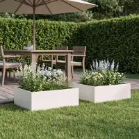 Prolenta Maison Exclusive - Garten-Pflanzgefäß 2 stk. Weiß 40 x 40 x 20 cm