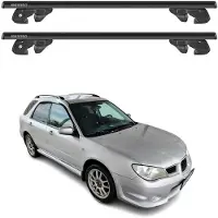 Menabo Dachträger Grundtäger für Subaru Impreza II Kombi 2000-2007 Alu Schwarz 2tlg