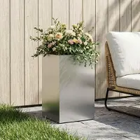 Prolenta Maison Exclusive - Garten-Pflanzgefäß Silber 30 x 30 x 50 cm Edelstahl