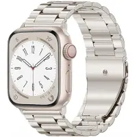 StarTech.com Smartwatch-Armband - Metallarmband - Kompatibel mit Ultra 3 49 mm - Edelstahl - Faltschließe - Starlight