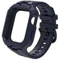 StarTech.com 2-in-1 Smartwatch-Armband mit Schutzrahmen - Watch Fit 5 - Silikon - Stoßfester Bumper - Dornschließe - Mitternachtsblau