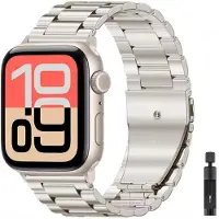 StarTech.com Metallarmband - Smartwatch-Armband - Edelstahl - Faltschließe - Einstellwerkzeug - 38/40/41 mm - Starlight