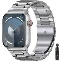 StarTech.com Smartwatch-Armband - Edelstahlarmband - Für Serie 11/10, 46 mm - Silber mit Werkzeug - Faltschließe