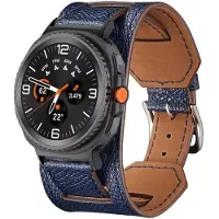 StarTech.com Lederarmband - Galaxy Watch 8 Classic 46 mm - Komfortabel - Leder - Metallschließe - Dunkelblau