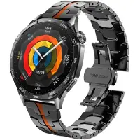StarTech.com Smartwatch-Armband - Xiaomi Watch S3/S2/S1 - Edelstahl - 22 mm - Dornschließe - Schwarz/Orange