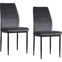 HTI Polsterstuhl Madison Samt Grau B 43,5 x H 96 x T 57 cm Sitzhöhe 49 cm