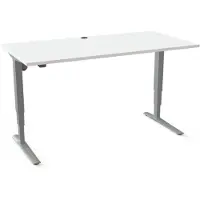 Stier Elektrisch höhenverstellbarer Schreibtisch 501-43 160 x 80cm Weiß/Silber 65-125cm