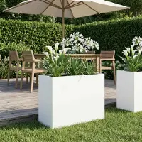 Prolenta Maison Exclusive - Garten-Pflanzgefäß Weiß 60 x 30 x 40 cm Kaltgewalzter Stahl