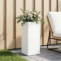 Prolenta Maison Exclusive - Garten-Pflanzgefäß Weiß 20 x 20 x 40 cm Kaltgewalzter Stahl