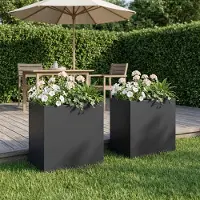 Prolenta Maison Exclusive - Garten-Pflanzgefäß 2 stk. Schwarz 50 x 30 x 50 cm