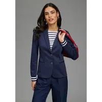 Laura scott Kurzblazer im sportiven Look mit gestreiften Rippbündchen