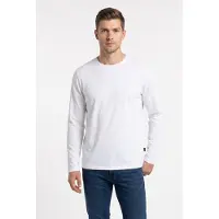 Camel active Langarmshirt , Herren, Gr. XL, weiß, Obermaterial: 71% Baumwolle, 25% Polyester, 4% Elasthan, unifarben, regular fit taillenbedeckt, Rundhals, gerader Abschluss, Shirts Langarmshirt