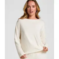 Hunkemoller Schlafshirt Langarm Jersey Weiß