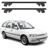 Menabo Dachträger Grundtäger für Ford Escort Kombi 1990-2000 Alu 90kg Schwarz 2tlg