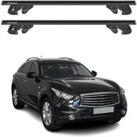 Menabo Dachträger Grundtäger für Infiniti QX70 2014-2017 Alu 90kg Schwarz 2tlg