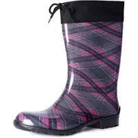 Ladeheid Damen Gummistiefel mit Stulpe LA-968 (Violett/Kariert, 38)