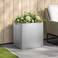 Prolenta Maison Exclusive - Garten-Pflanzgefäß Silber 45 x 45 x 45 cm Edelstahl