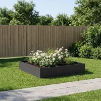 vidaXL Möbel Garten-Pflanzgefäß Schwarz 80 x 80 x 20 cm Kaltgewalzter Stahl - Beete &8285