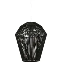 Light & Living Pendelleuchte - Schwarz - Metall - Stoff - 30 x 37 cm - 1-flammig