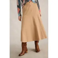 White Stuff Quinn Midi Skirt Dark Natural Größe: 22 REGULAR | Midiröcke Outlet | Damen