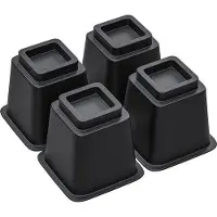 Markenlos Möbelverhoger 127 cm - vielseitige Möbel- und Bettverhoger - Heavy Duty - unterstützt bis 250 kg - Set von 4 - schwarz