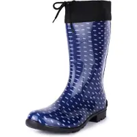 Ladeheid Damen Gummistiefel mit Stulpe LA-968 (Dunkelblau/Punkte, 37)