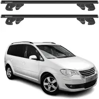Menabo Dachträger Grundtäger für VW Touran I 2003-2010 Pre-FL Alu 90kg Schwarz 2tlg