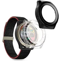 Kwmobile 2x Glas Hülle für Amazfit Cheetah / Amazfit Cheetah Pro Schutzhülle - Fullbody Fitnesstracker Case Set aus Glas - Transparent Schwarz