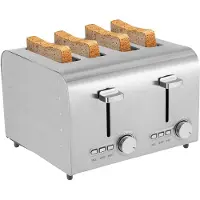 StarTech.com Toaster - Gewerblicher 4-Scheiben Automatik Toaster - 1500W 220V - 7 Bräunungsstufen - 3,8 cm breite Schlitze - 430 Edelstahl - Silber